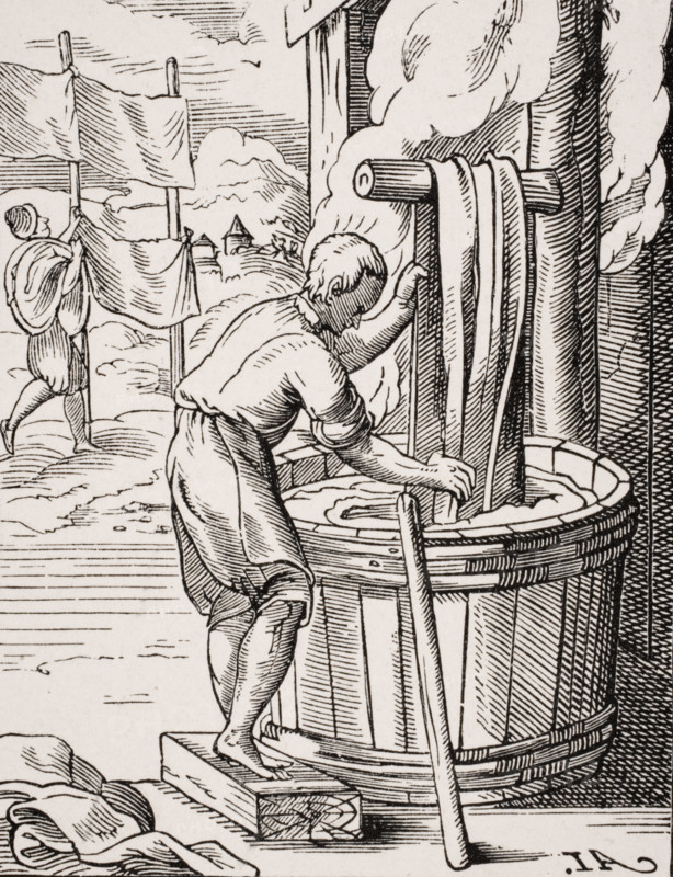 Dyer. 19th century reproduction of 16th century woodcut by Jost Amman.
