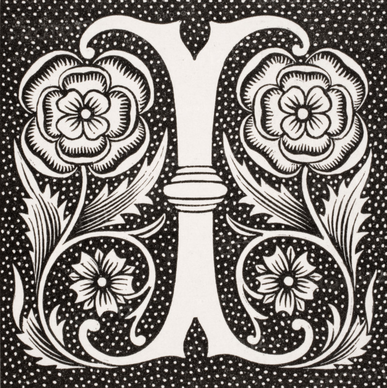 Decorative capital letter I.