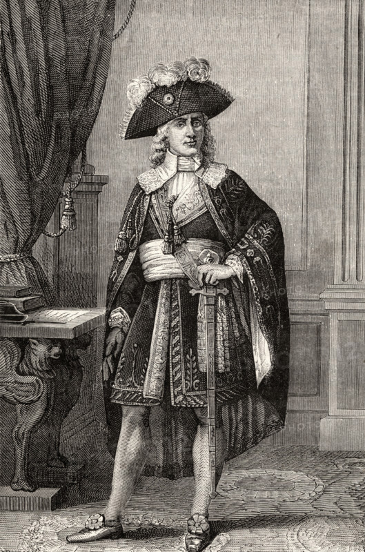 Paul Francois Jean Nicolas Comte de Barras,1755-1829. French revolutionary and the main executive leader of the  Directory regime 1795-1799. From 'Histoire de la Revolution Francaise' by Louis Blanc.
