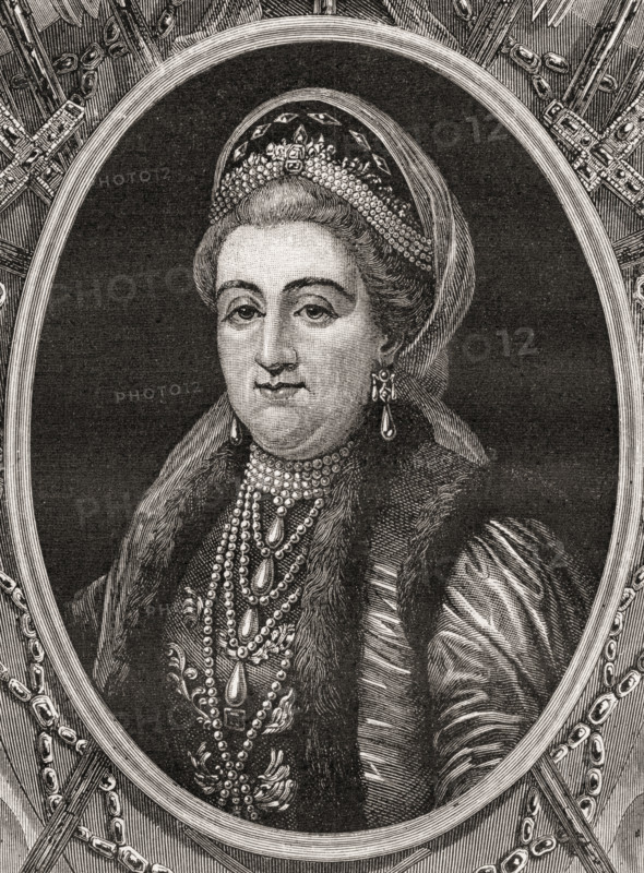 Catherine II (The Great) 1729-1796. German born Empress of Russia. From 'Histoire de la Revolution Francaise' by Louis Blanc.