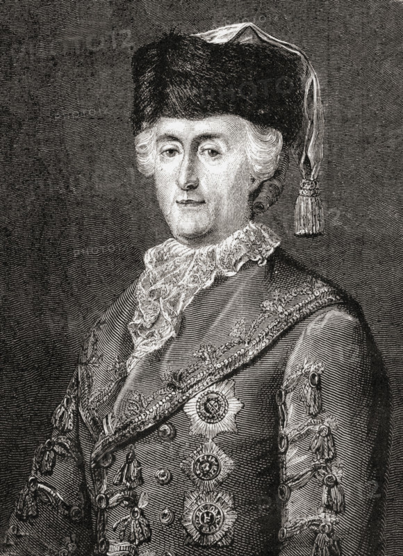 Catherine II (The Great) 1729-1796. German born Empress of Russia.Engraved by Pannemaker after Viollat. From 'Histoire de la Revolution Francaise' by Louis Blanc.
