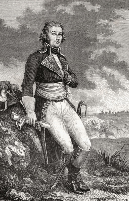 Jean Victor Marie Moreau,1763-1813. French general in the French revolutionary wars.  From an engraving by Parmentier. From 'Histoire de la Revolution Francaise' by Louis Blanc.
