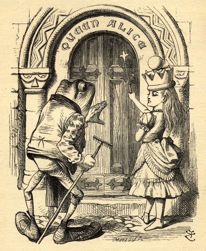 Alice and the Frog. Illustration by Sir John Tenniel