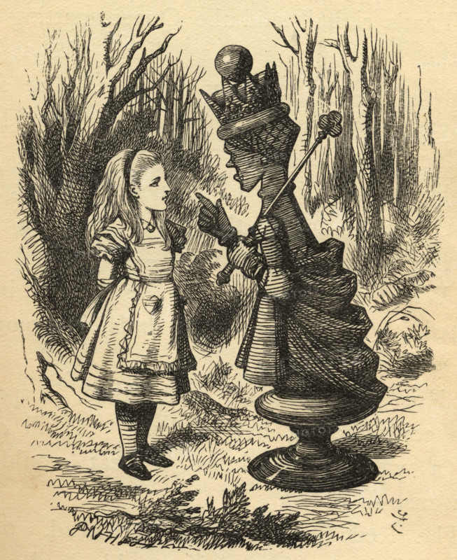 Alice and the Red Queen.  Illustration by Sir John Tenniel