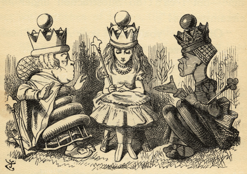Alice with The White Queen and The Red Queen. Illustration by Sir John Tenniel