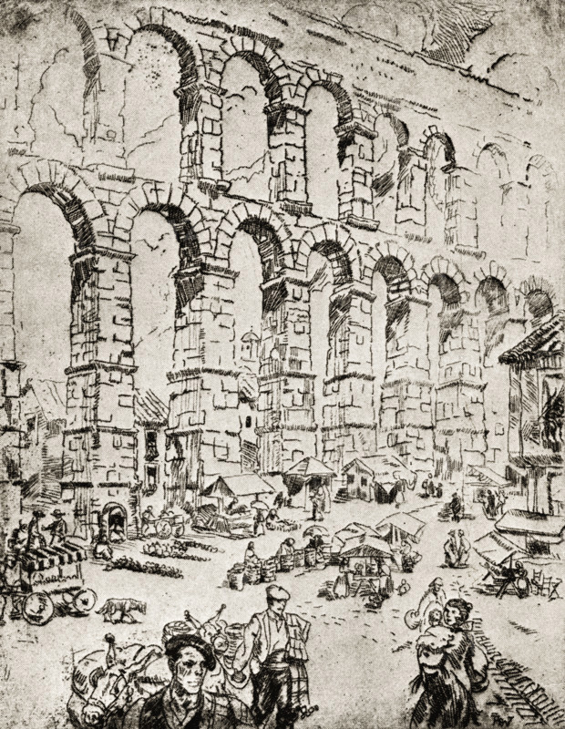Aqueduct at Segovia. Segovia