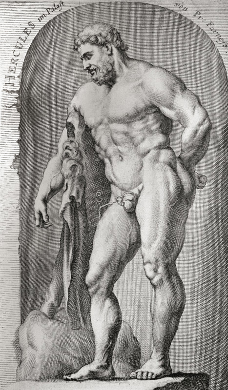 Hercules and the Golden Apples. Illustration from the book 'The International Library of Famous Literature'.  Published in London 1900. Volume XIII.
