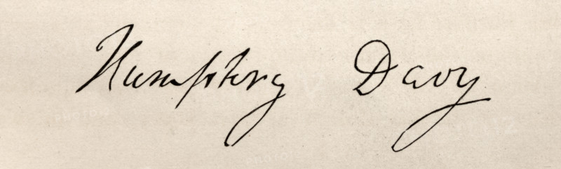 Signature of Sir Humphrey Davy