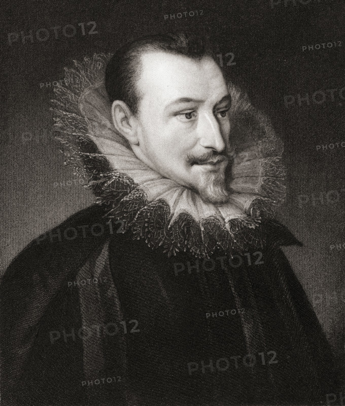 c.1552/3-1599.  English poet.  From the book “Gallery of Portraits” published London 1833.