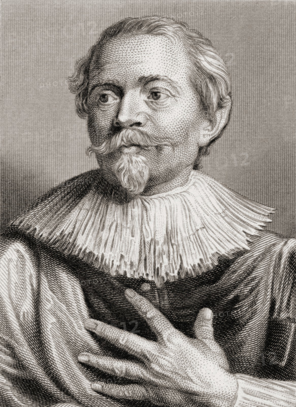 Jacob Jordaens,1593-1678. Flemish painter.19th century print engraved by Edward F. Finden(1791-1857) after Van Dyke.