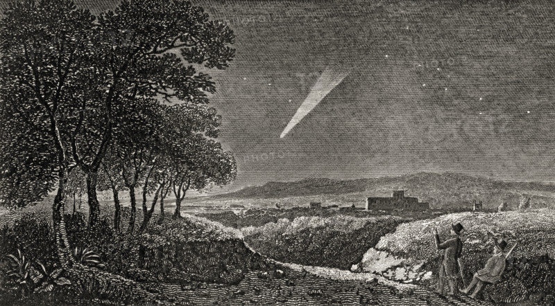 The Comet of 1811. As seen at daybreak the 15th October from Otterbourne Hill