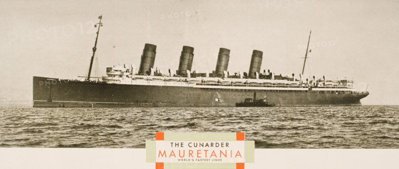 Cunard Line promotional brochure for 'Mauretania'  circa 1930. The world's fastest liner at the time.