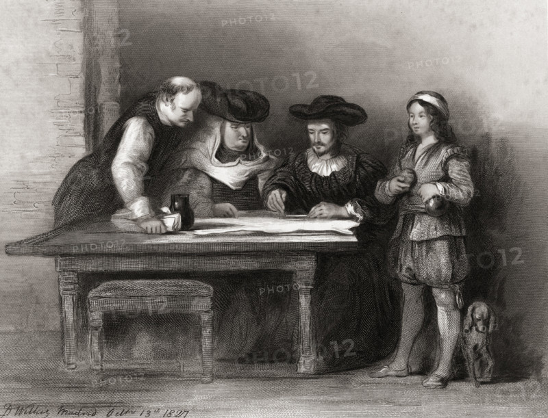 Columbus at the Convent of La Rabida. Sketched by Sir David Wilkie in Madrid