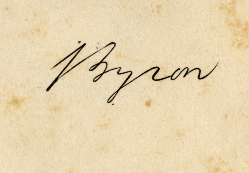 Signature of George Gordon Lord Byron