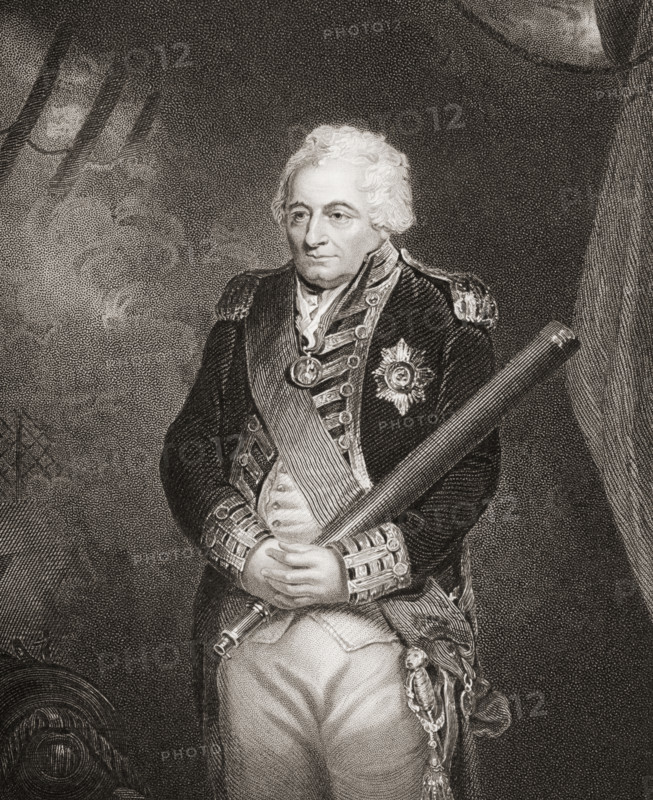 John Jervis,1st. Earl of St. Vincent. 1735-1823. Admiral in the British Royal Navy. Engraved by H. Robinson from the original of Hoppner. From England's Battles by Sea and Land by Lieut Col Williams