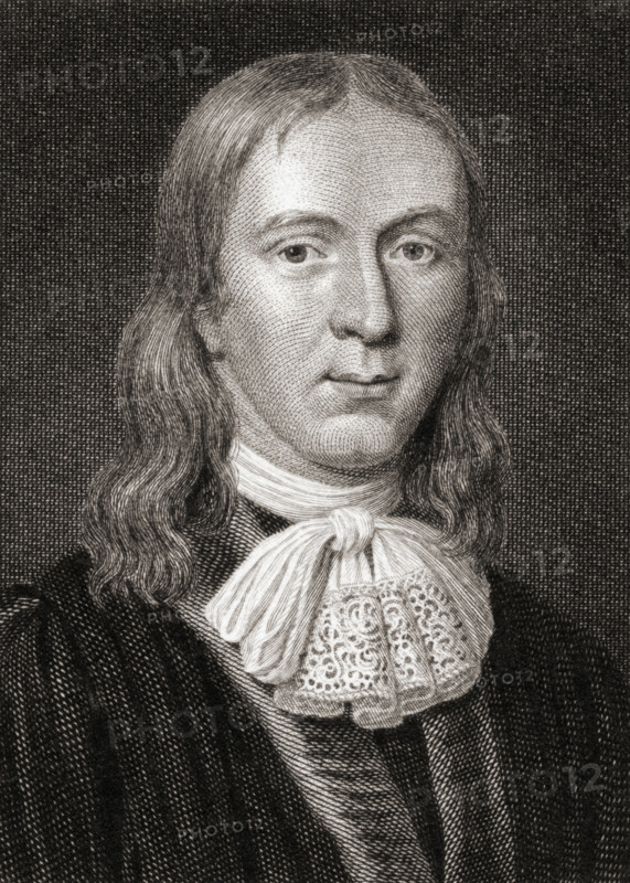 John Milton,1608-1674.  English poet. 19th century print engraved by Charles Pye from the painting by C. Janfsen.