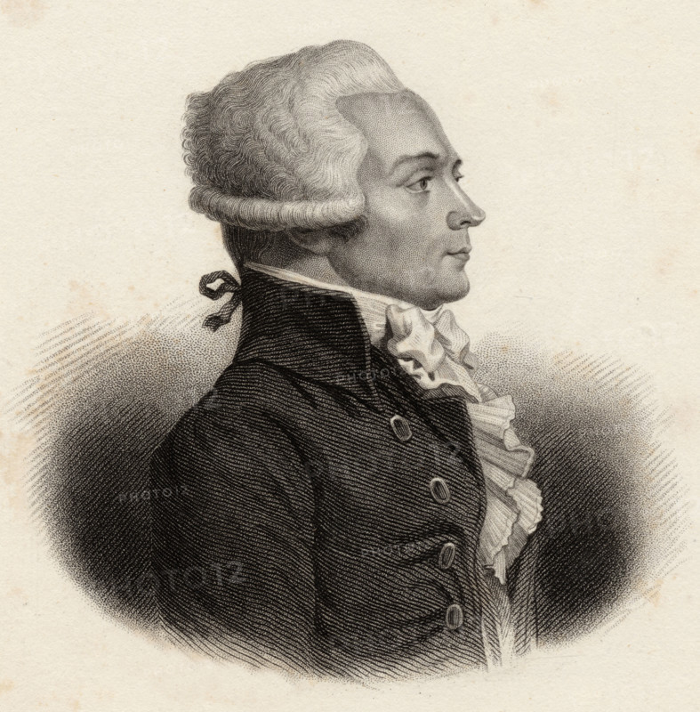 Maximilien Robespierre,1758-1794.  Jacobin leader during French Revolution. 19th century print engraved by Freeman.