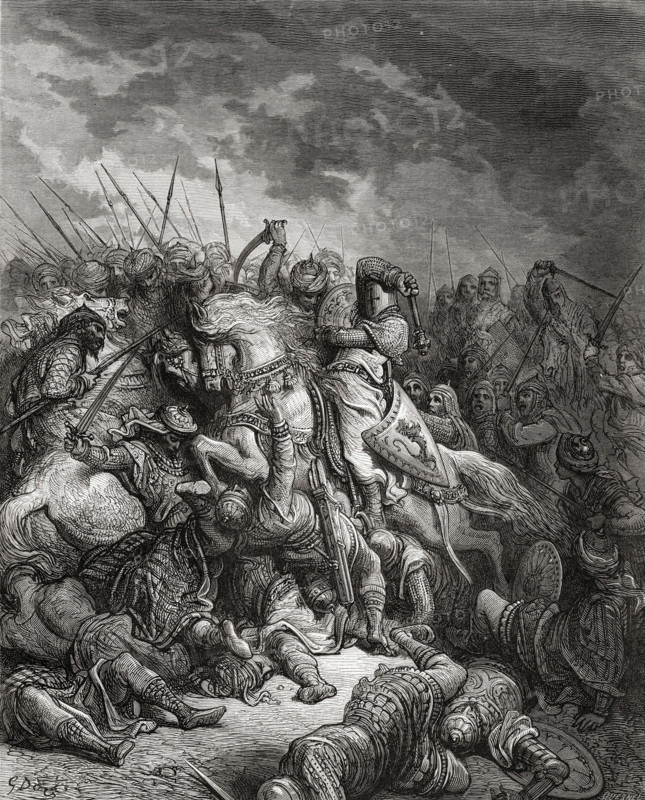 Richard The Lionheart in battle at Arsuf in the 3rd crusade 1187 1192 Richard I aka Richard The Lionheart English monarch.