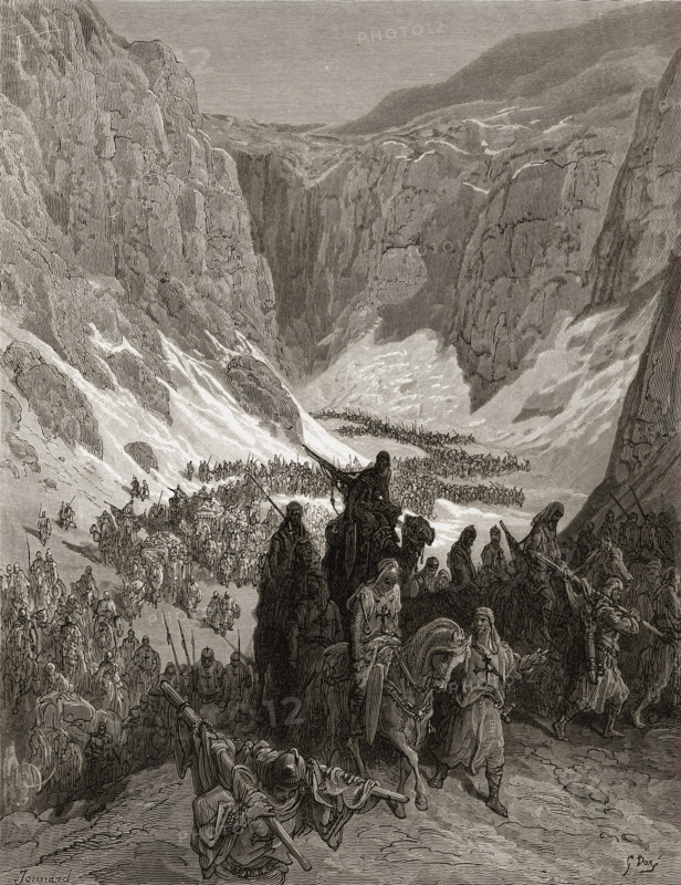 The Christian army in the mountains of Judea.
