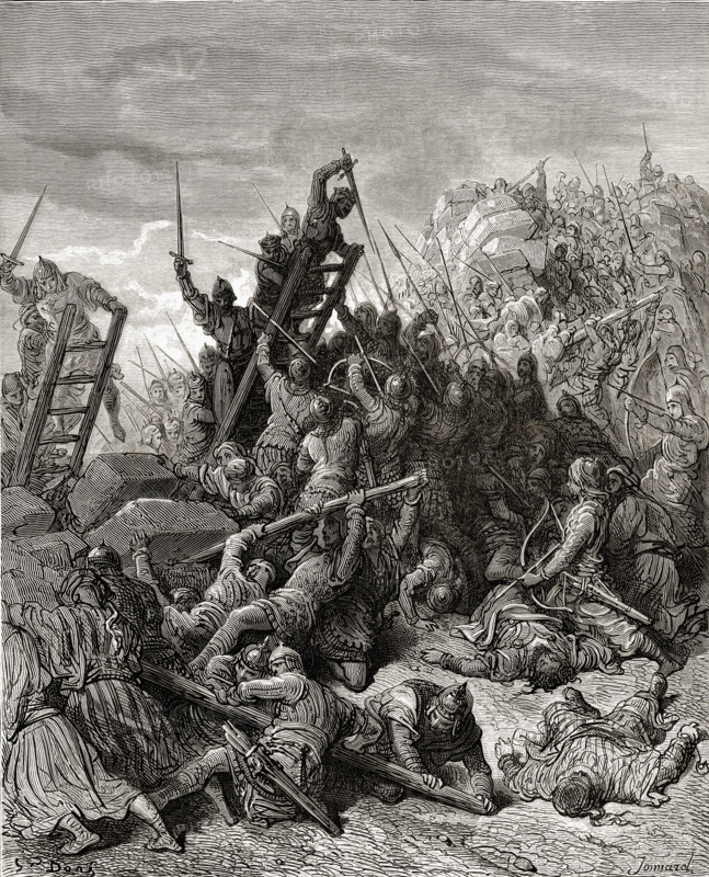 The seige of Ptolemais during the third crusade 1189.