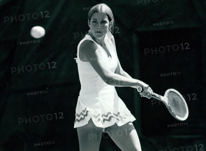 American tennis star Chris Evert in action