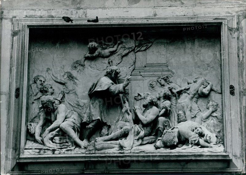 Sculpture on a building, Venice, Italy