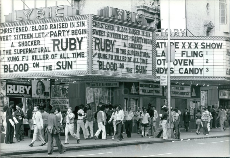 Marquees along 42nd Street in Manhattan