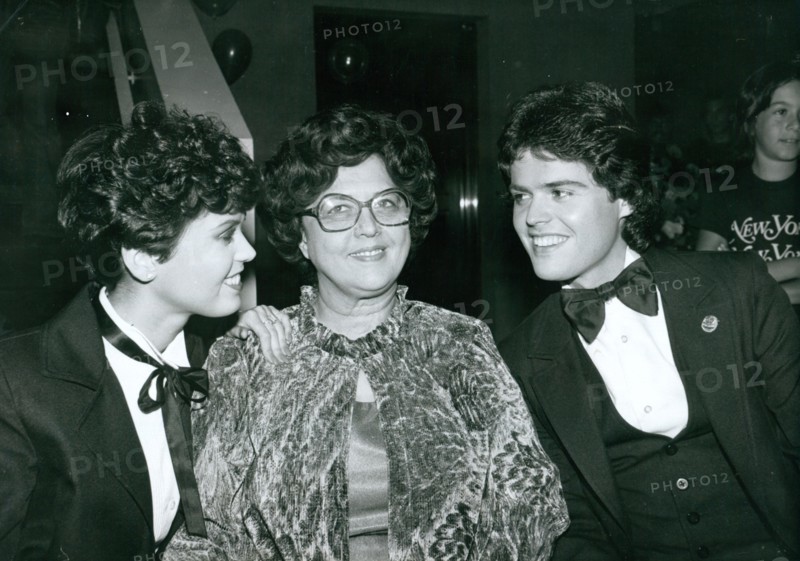 Marie Osmond and Donnie Osmond with their mother, Olive Osmond