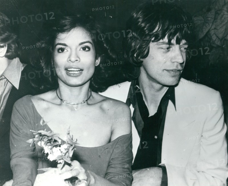 Mick Jagger with Bianca Jagger at her birthday party at Studio 54 in New York