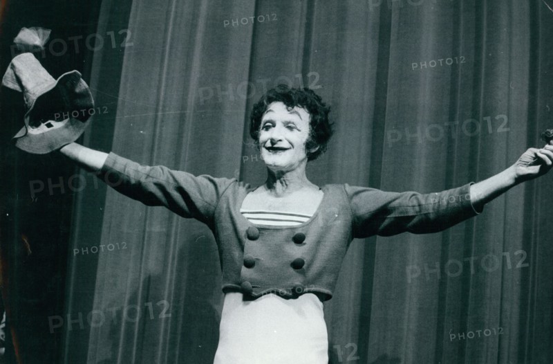 Marcel Marceau performs at the Teatro Nazionale in Milan, Italy