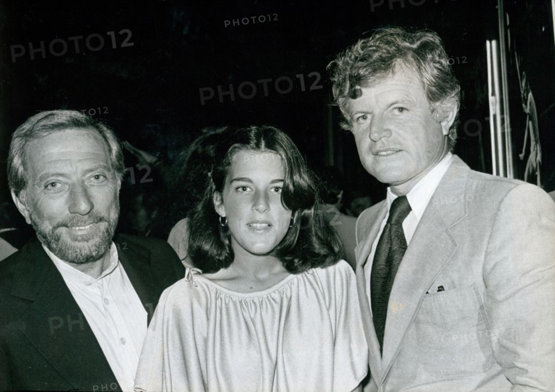 Andy Williams, his daughter Noel and Senator Ted Kennedy at Forest Hills Tennis Center event