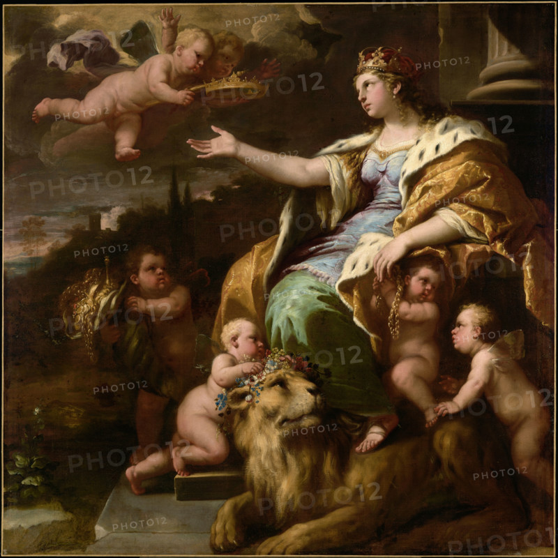 Luca Giordano (born October 18, 1634, died January 3, 1705), known as Fa Presto, Italian Baroque painter and etcher, Allegory of Magnanimity (around 1670), Allegory of Magnanimity (c. 1670), painting, reproduction of the painting in its original state, artwork, historical.