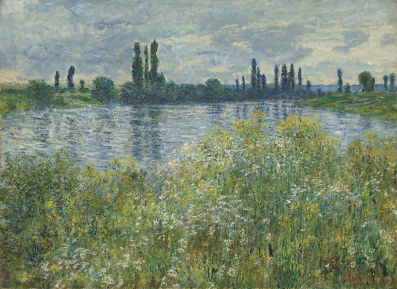 Claude Monet (born Oscar-Claude Monet on November 14, 1840, in Paris; died December 5, 1926) was a significant French painter, a member of the Impressionist movement. Shown here is his work, Banks of the Seine, VEtheuil (1880).