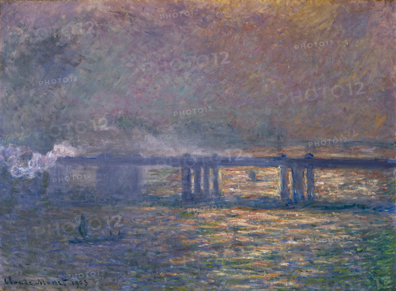 Claude Monet (born Oscar-Claude Monet on November 14, 1840, in Paris; died December 5, 1926) was a significant French painter, a member of the Impressionist movement. Shown here is his work, Charing Cross Bridge (1903).