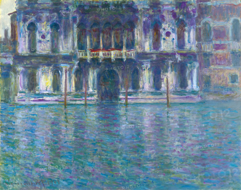 Claude Monet (born Oscar-Claude Monet on November 14, 1840, in Paris; died December 5, 1926) was a significant French painter, a member of the Impressionist movement. Shown here is his work, Le Palais Contarini (1908), The Palazzo Contarini.