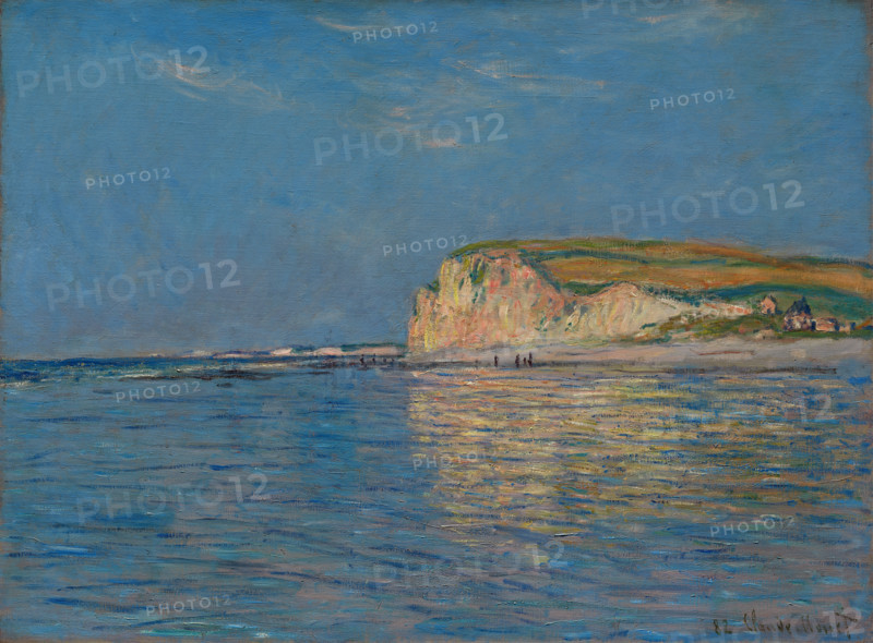 Claude Monet (born November 14, 1840, in Paris as Oscar-Claude Monet, died December 5, 1926), a significant French painter, is associated with the Impressionist movement. Shown here is his work, Low Tide at Pourville, near Dieppe, 1882.
