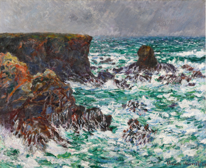 Claude Monet (born November 14, 1840, in Paris as Oscar-Claude Monet, died December 5, 1926), a significant French painter, is associated with the Impressionist movement. Shown here is his work, Port-Coton, The Lion (1886).