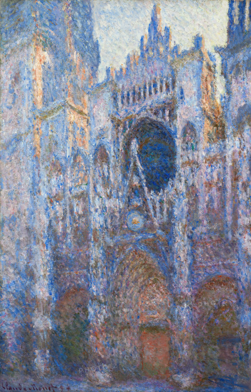 Claude Monet (born Oscar-Claude Monet on November 14, 1840, in Paris; died December 5, 1926) was a significant French painter, a member of the Impressionist movement. Shown here is his work, Rouen Cathedral, West Façade (1894).