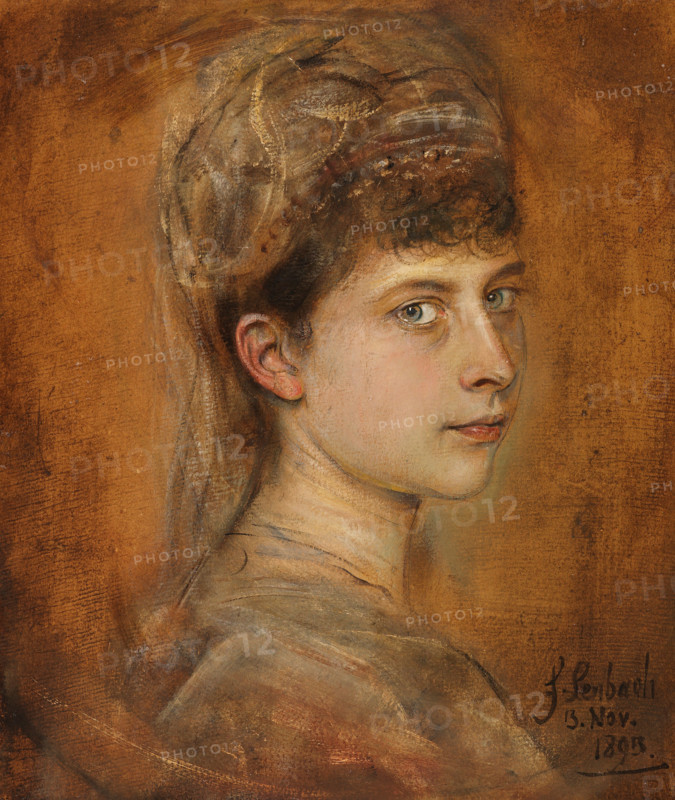 Painting, reproduction of the painting, artwork, historical, Franz Seraph Lenbach, since 1882 Ritter von Lenbach (born December 13, 1836 in Schrobenhausen, died May 6, 1904 in Munich), German painter, Munich painter prince, here his work:, Princess Victoria Elisabeth Augusta Charlotte of Prussia (born July 24, 1860 in Potsdam, died October 1, 1919 in Baden-Baden) was a member of the House of Hohenzollern and by marriage Duchess of Saxe-Meiningen (1914–1918).