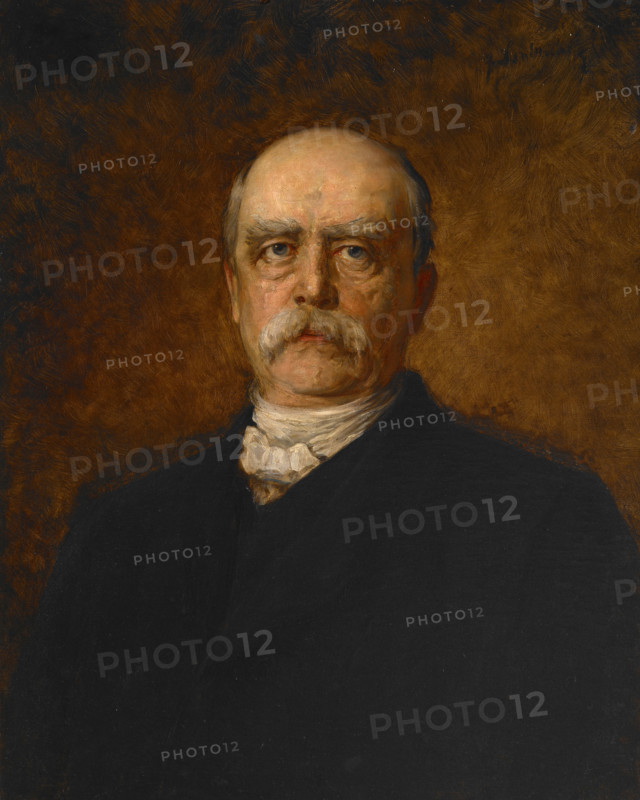 Painting, reproduction of the painting, artwork, historical, Franz Seraph Lenbach, since 1882 Knight von Lenbach (born December 13, 1836 in Schrobenhausen, died May 6, 1904 in Munich), German painter, Munich painter prince, here his work:, Portrait of Otto Eduard Leopold von Bismarck, Otto Eduard Leopold von Bismarck-Schönhausen, from 1865 Count von Bismarck-Schönhausen, from 1871 Prince von Bismarck, from 1890 also Duke of Lauenburg (born April 1, 1815 in Schönhausen (Elbe), died July 30, 1898 in Friedrichsruh near Aumühle), was a German politician and statesman.