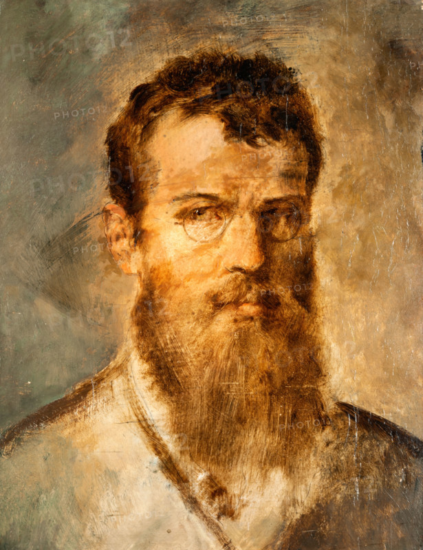 Painting, reproduction of the painting, artwork, historical, Franz Seraph Lenbach, since 1882 Ritter von Lenbach (born December 13, 1836 in Schrobenhausen, died May 6, 1904 in Munich), German painter, Munich painter prince, here his work:, Self Portrait (1874), self-portrait.