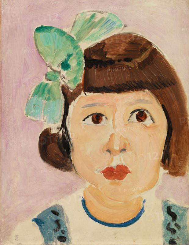 Henri Matisse, Henri Emile Benoit Matisse (born December 31, 1869, died November 3, 1954 in Cimiez), French painter, graphic artist, draftsman, Classical Modernist. His work includes: Head of a Young Girl, Tête de fillette (1917), portrait of a young girl, painting, reproduction of the painting, artwork, historical.