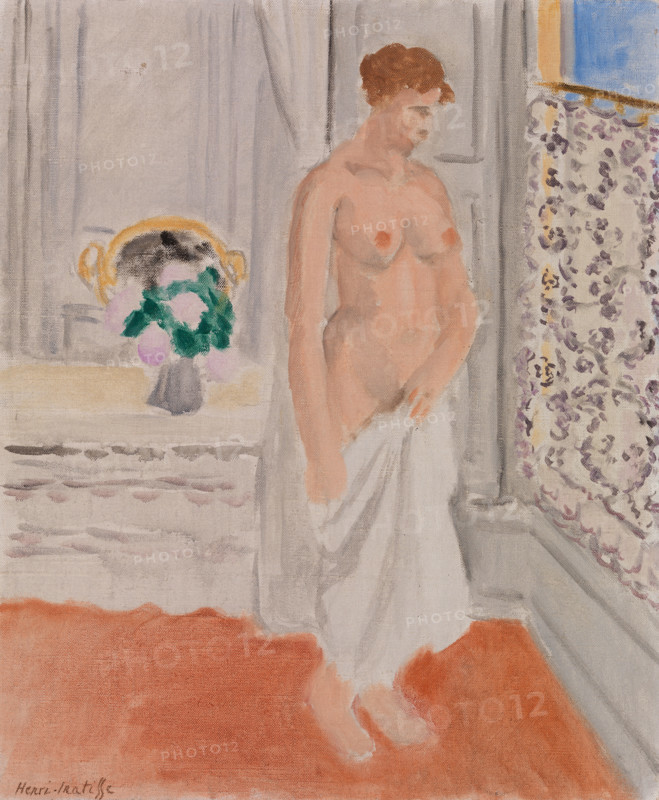 Henri Matisse, Henri Emile Benoit Matisse (born December 31, 1869, died November 3, 1954 in Cimiez), French painter, graphic artist, draftsman, Classical Modernist. Here is his work: Standing Nude near Window (1919-1920), painting, reproduction of the painting, artwork, historical.