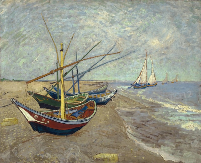 Fishing boats on the beach at Les Saintes-Maries-de-la-Mer (1888)