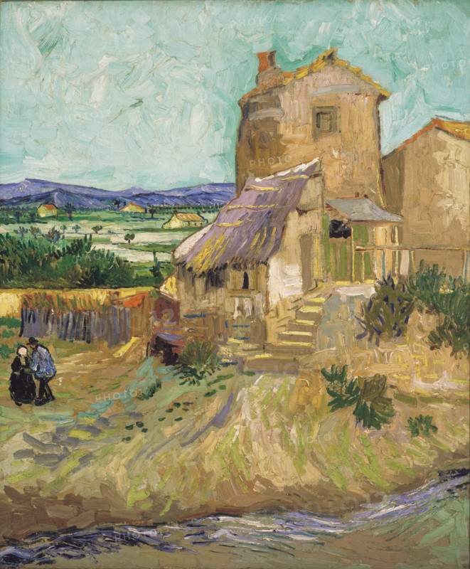 La maison de La Crau, The Old Mill (1888), The Old Mill, painting by Vincent Willem van Gogh (born March 30, 1853 in Groot-Zundert, died July 29, 1890 in Auvers-sur-Oise), Dutch painter and draftsman, one of the founders of modern painting, illustration, reproduction of a painting. Authentic, exact date of the original unknown, historical.