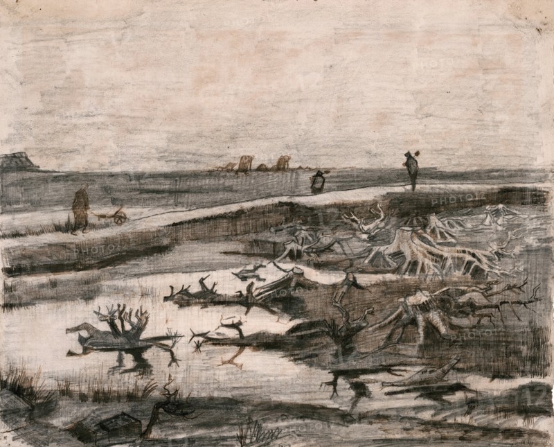 Landscape with Bog Trunks (Travaux aux Champs) (1883)