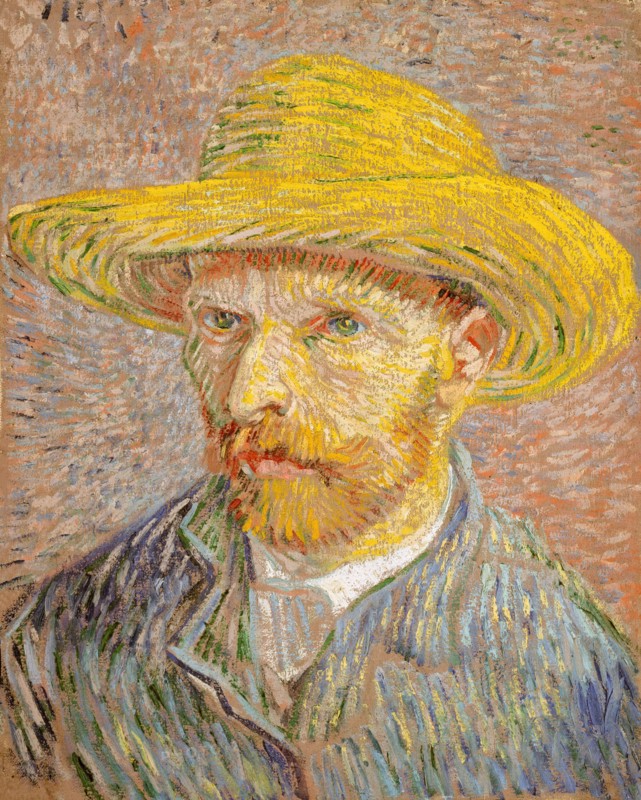 Self-Portrait with a Straw Hat (1887)
