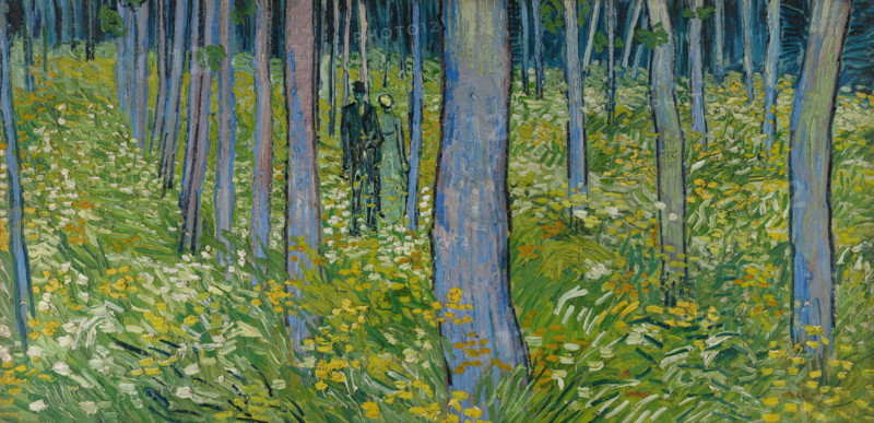 Undergrowth with Two Figures (1890), painting by Vincent Willem van Gogh (born March 30, 1853 in Groot-Zundert, died July 29, 1890 in Auvers-sur-Oise), Dutch painter and draftsman, one of the founders of modern painting. Illustration, reproduction of a painting. Authentic, exact date of the original unknown, historical.
