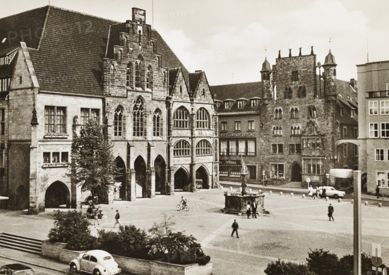 Germany, Marktplatz in Hildesheim, 1955 circa