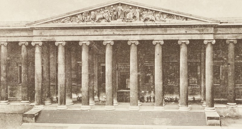 United Kingdom, The British Museum Front Portico, London 1880 circa